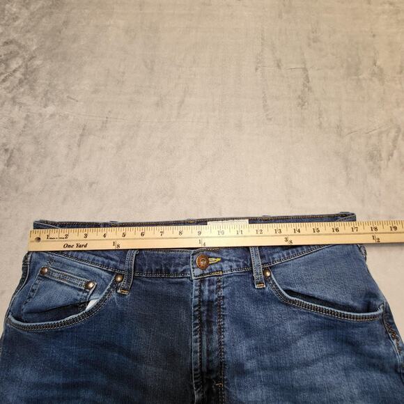 Wrangler Jeans Mens 34x29 Blue Relaxed Boot Premium Quality Denim Comfort Fit - Picture 7 of 9